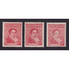 ARGENTINA 1935 GJ 796/8 ESTAMPILLAS NUEVA MINT LOS 3 TIPOS U$ 15